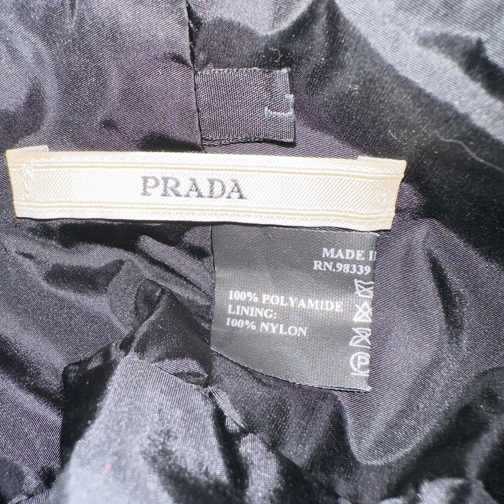 Prada Embroidered Stitch Logo Black Bucket Hat - Picture 7 of 11